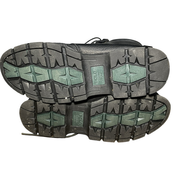 Polo Ralph Lauren Boots Mens Size 12 Andres Leather Duck Hiking Zip Lace Up - Picture 7 of 10